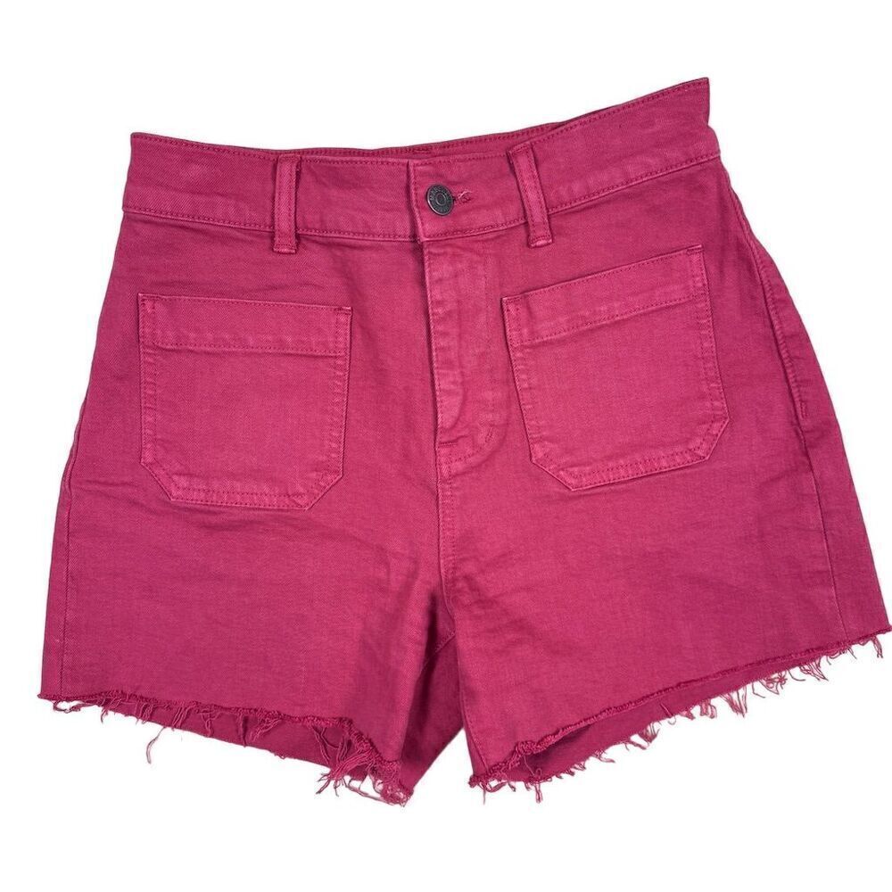 Madewell Women's High Waist Pink Denim Cut-Off Shorts Size 24